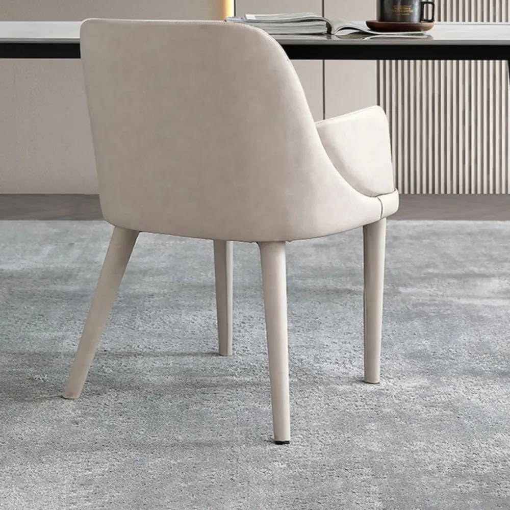 Sedia da pranzo moderna pelle 32"H Sedia Parsons con gambe metallo per ristorante Clearhalo