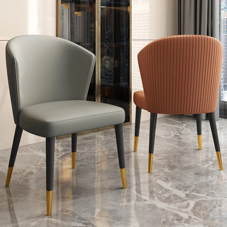 Sedia da pranzo moderna pelle con schienale laterale per soggiorno Clearhalo
