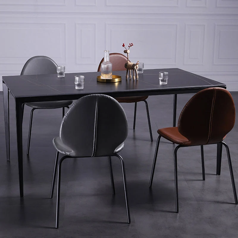 Sedia da pranzo moderna pelle PU con sedia laterale per uso domestico Clearhalo