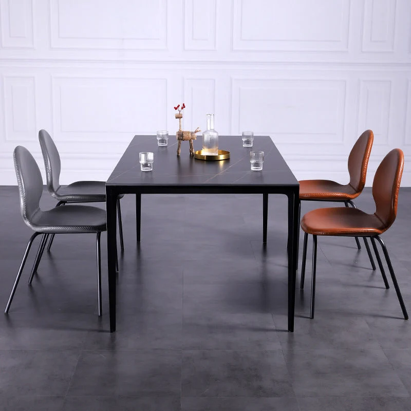 Sedia da pranzo moderna pelle PU con sedia laterale per uso domestico Clearhalo