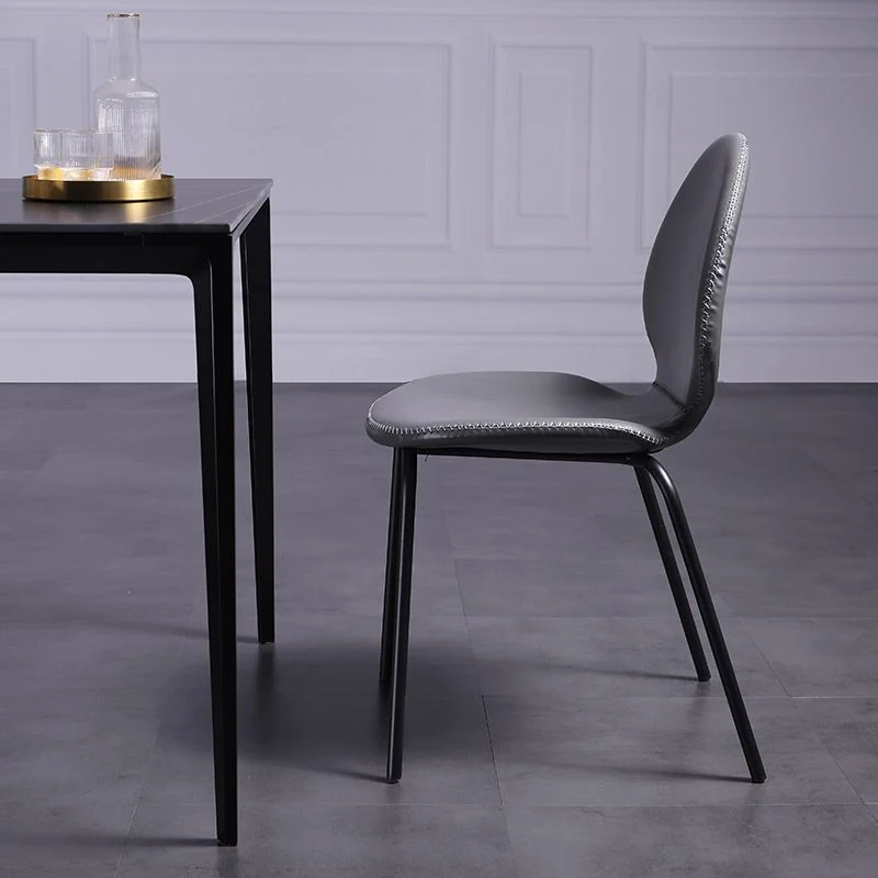 Sedia da pranzo moderna pelle PU con sedia laterale per uso domestico Clearhalo