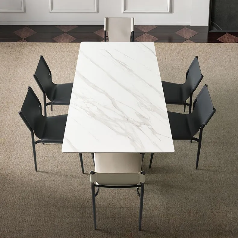 Sedia da pranzo moderna pelle, finitura opaca, schienale massiccio, sedia da pranzo (set di 2) Clearhalo