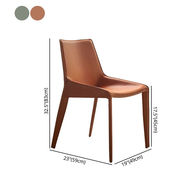 Sedia da pranzo moderna pelle metallica Sedia da sala da pranzo con schienale solido e bracciolo Clearhalo