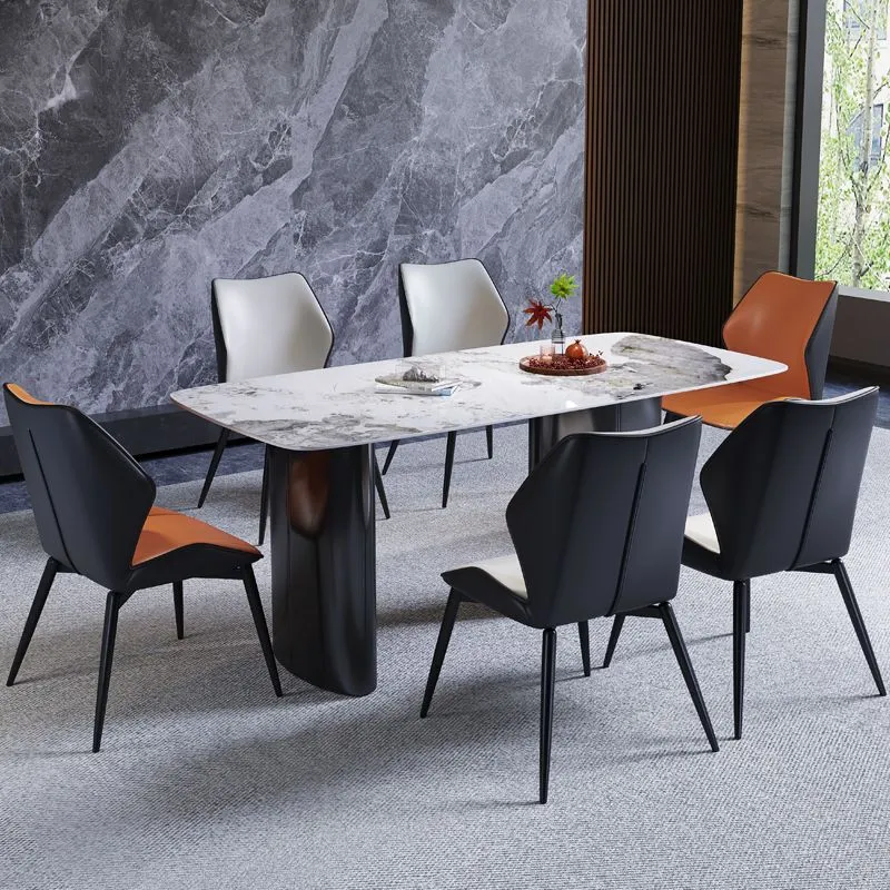 Sedia da pranzo moderna pelle per la casa, con schienale alto, (set di 2) Clearhalo