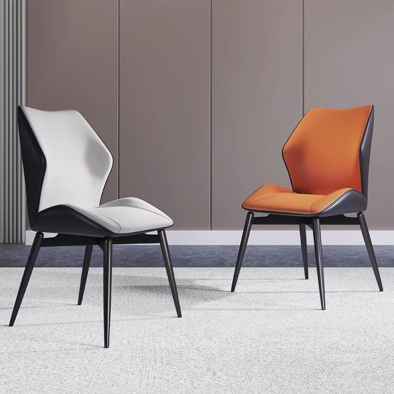 Sedia da pranzo moderna pelle per la casa, con schienale alto, (set di 2) Clearhalo