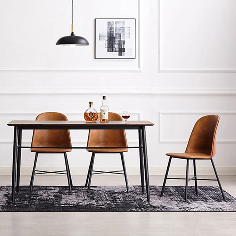 Sedia da pranzo moderna pelle per interni con sedia laterale per sala da pranzo Clearhalo