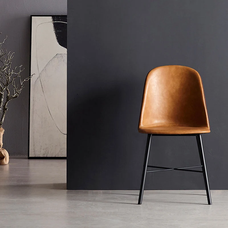 Sedia da pranzo moderna pelle per interni con sedia laterale per sala da pranzo Clearhalo