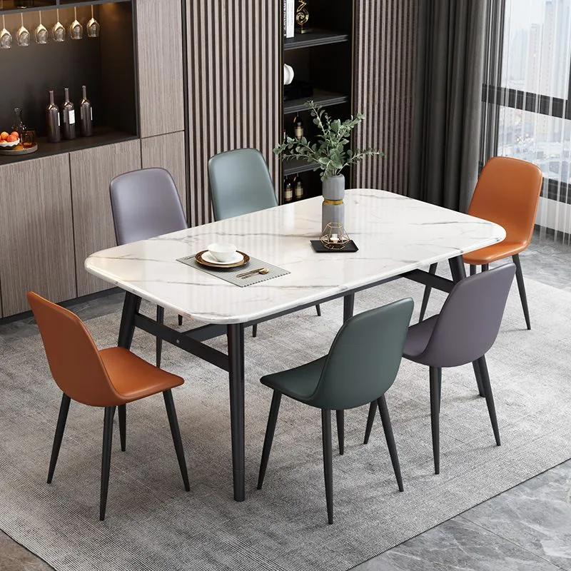Sedia da pranzo moderna pelle per sala riunioni, sedia laterale con schienale massiccio e finitura opaca Clearhalo