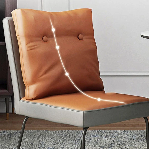 Sedia da pranzo moderna pelle per soggiorno, sedia da pranzo con schienale massiccio e finitura opaca Clearhalo
