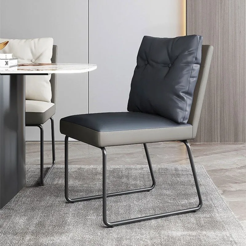 Sedia da pranzo moderna pelle per soggiorno, sedia da pranzo con schienale massiccio e finitura opaca Clearhalo