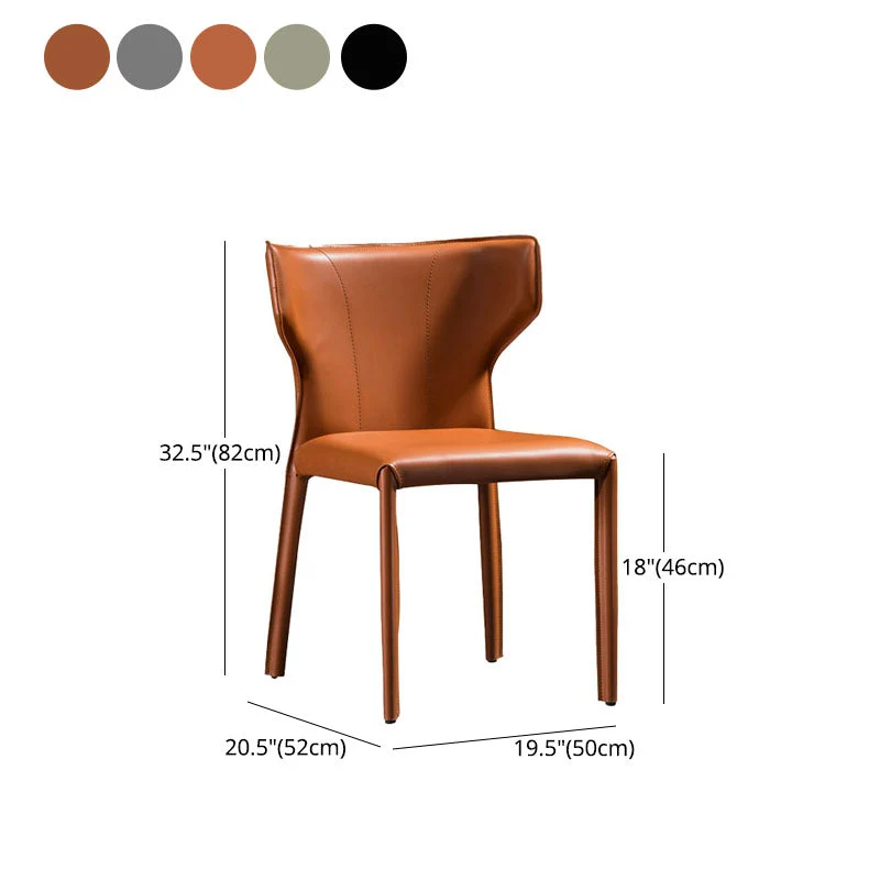 Sedia da pranzo moderna pelle Sedia da pranzo metallo senza braccioli per uso ristorante Clearhalo