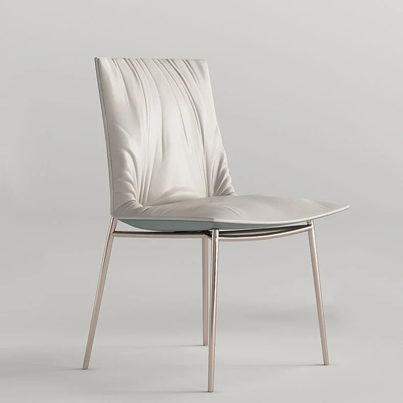 Sedia da pranzo moderna pelle, sedia senza braccioli con schienale massiccio, per cucina Clearhalo