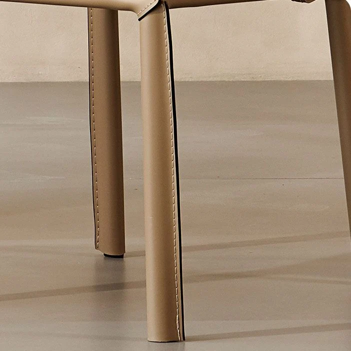 Sedia da pranzo moderna pelle, senza braccioli, con schienale massiccio, per uso domestico Clearhalo