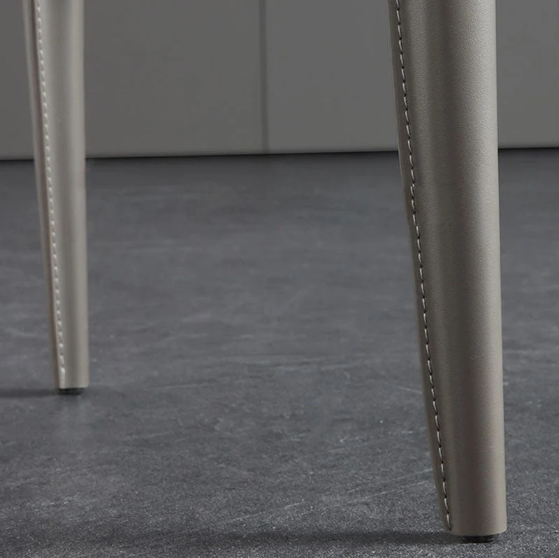 Sedia da pranzo moderna pelle senza braccioli Sedie da pranzo metallo per uso domestico Clearhalo