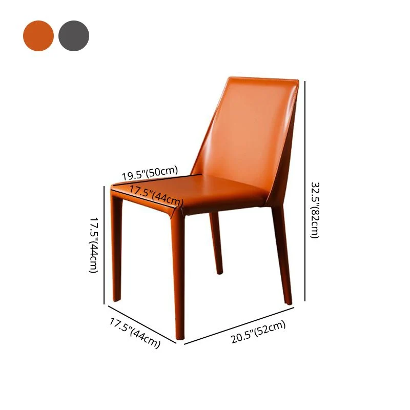 Sedia da pranzo moderna pelle senza braccioli Sedie da sala da pranzo metallo per uso domestico Clearhalo