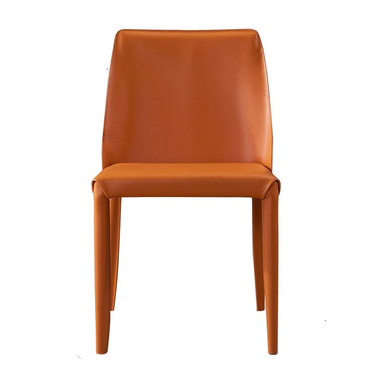 Sedia da pranzo moderna pelle senza braccioli Sedie da sala da pranzo metallo per uso domestico Clearhalo