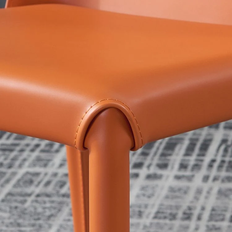 Sedia da pranzo moderna pelle senza braccioli Sedie da sala da pranzo metallo per uso domestico Clearhalo