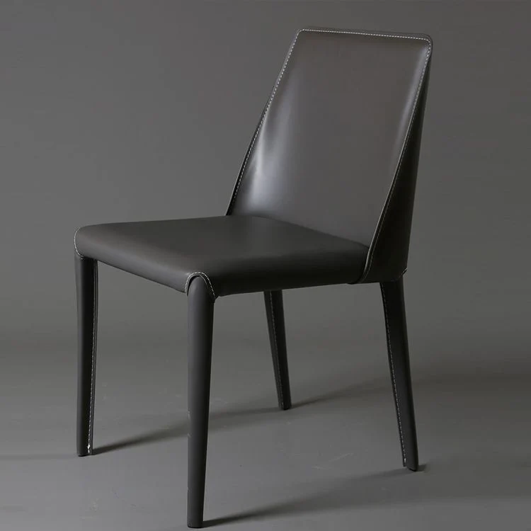 Sedia da pranzo moderna pelle senza braccioli Sedie da sala da pranzo metallo per uso domestico Clearhalo