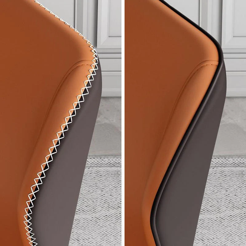 Sedia da pranzo moderna per camera da letto con sedia laterale con schienale pelle e finitura opaca Clearhalo