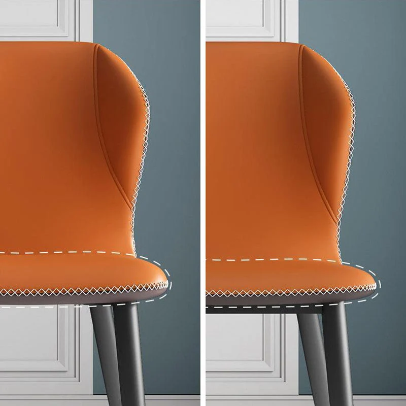 Sedia da pranzo moderna per camera da letto con sedia laterale con schienale pelle e finitura opaca Clearhalo