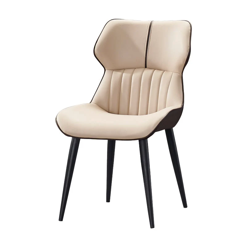 Sedia da pranzo moderna per la casa, sedie da pranzo senza braccioli pelle (set di 2) Clearhalo