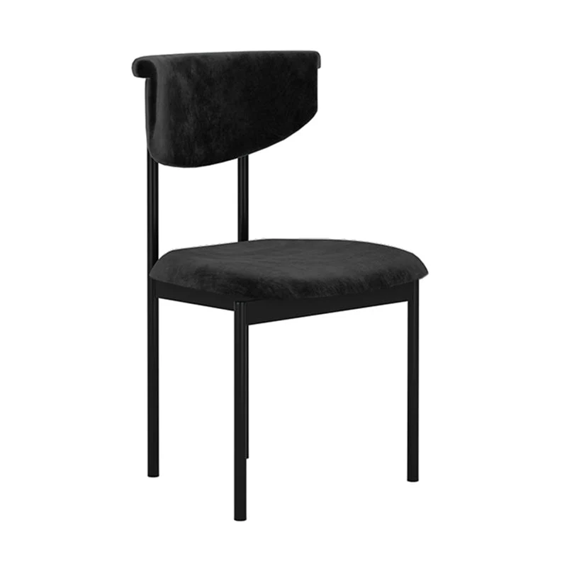 Sedia da pranzo moderna per la casa, sedie da pranzo senza braccioli con schienale aperto e gambe metallo Clearhalo
