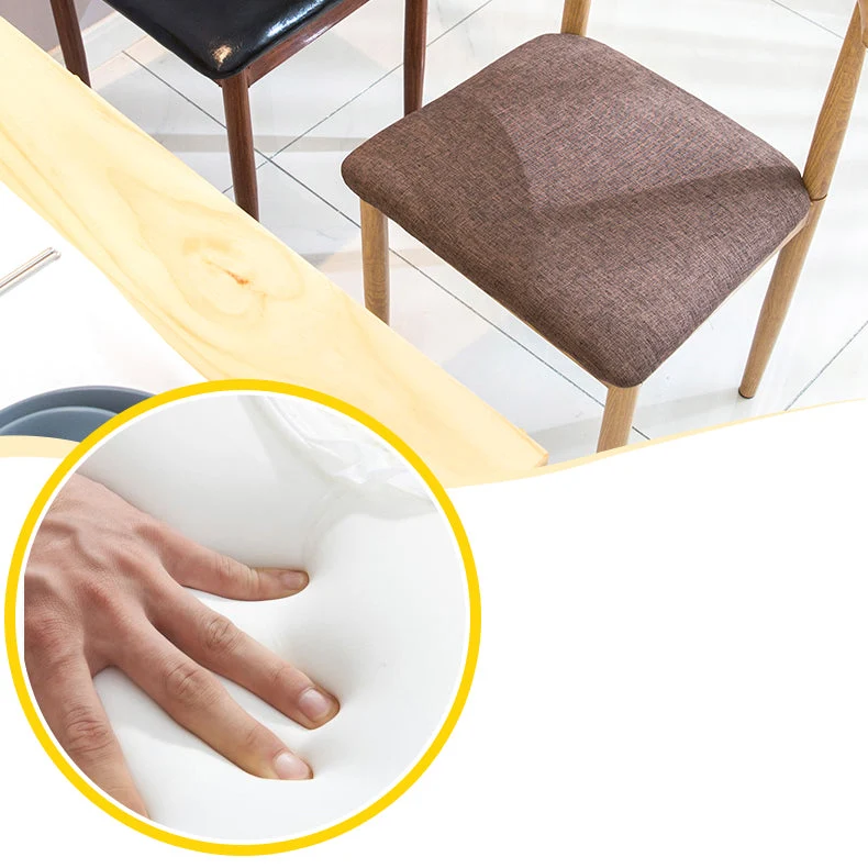 Sedia da pranzo moderna per interni ed esterni Sedia singola imbottita senza braccioli metallo Clearhalo