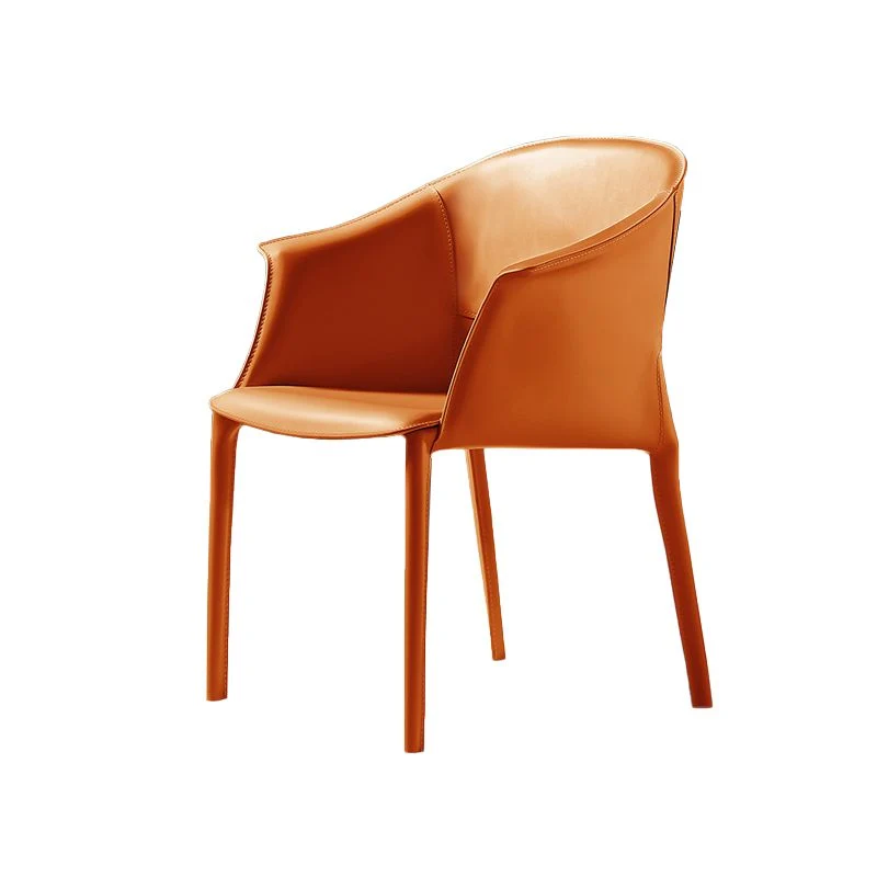 Sedia da pranzo moderna per sala da pranzo Sedia Parsons con braccioli ecopelle Clearhalo