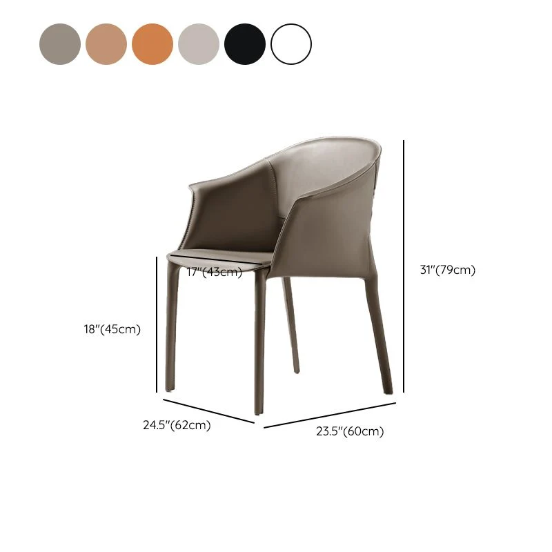 Sedia da pranzo moderna per sala da pranzo Sedia Parsons con braccioli ecopelle Clearhalo