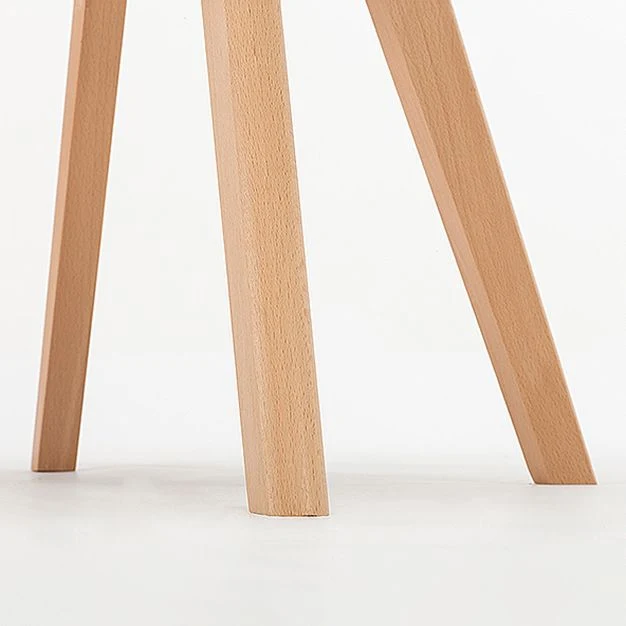 Sedia da pranzo moderna plastica con finitura opaca, sedia laterale con schienale massello di faggio Clearhalo