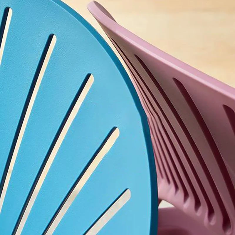Sedia da pranzo moderna plastica con finitura opaca, sedia laterale aperta e impilabile Clearhalo