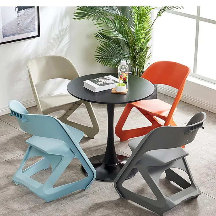 Sedia da pranzo moderna plastica con schienale aperto, sedia laterale da pranzo per uso ristorante Clearhalo