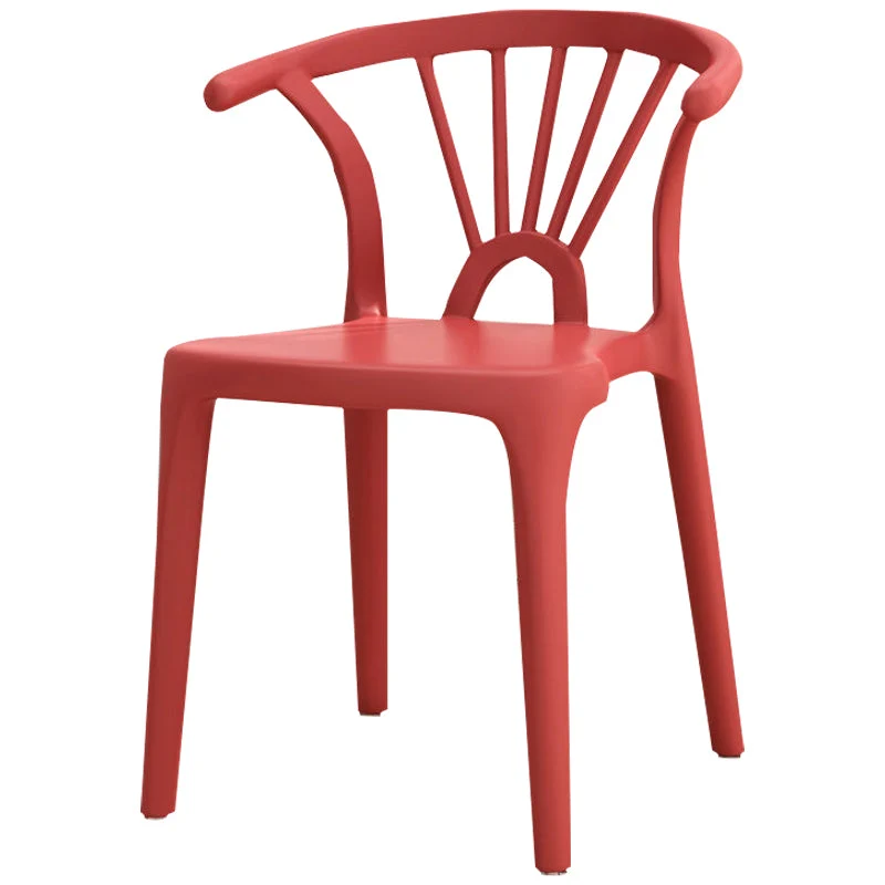 Sedia da pranzo moderna plastica impilabile con schienale doghe e finitura opaca Clearhalo