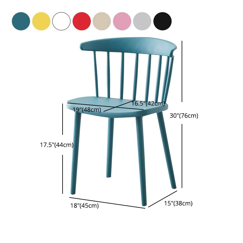 Sedia da pranzo moderna plastica per interni ed esterni Windsor Clearhalo