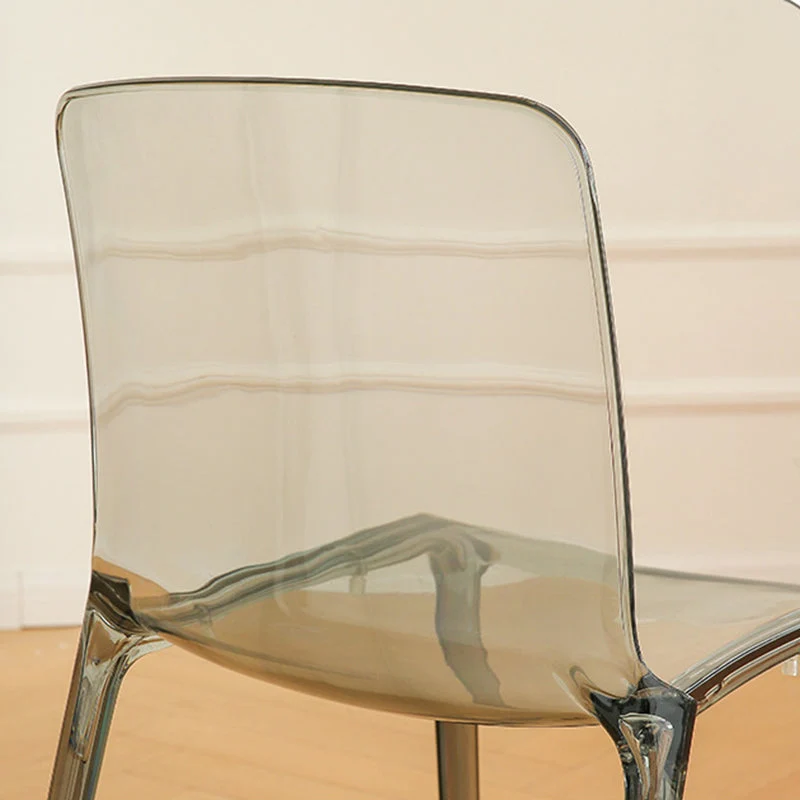 Sedia da pranzo moderna plastica Sedia moderna senza braccioli impilabile con schienale basso Clearhalo