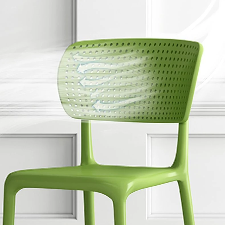 Sedia da pranzo moderna plastica senza braccioli, sedie laterali da pranzo con schienale aperto Clearhalo