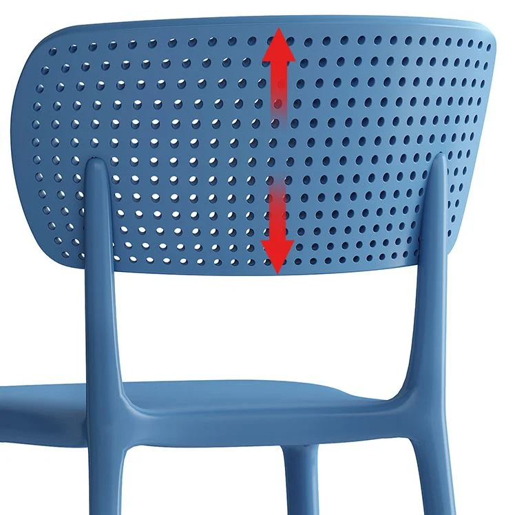 Sedia da pranzo moderna plastica senza braccioli, sedie laterali da pranzo con schienale aperto Clearhalo