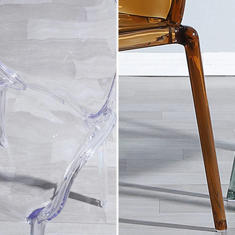 Sedia da pranzo moderna da 34 pollici con schienale plastica solida plastica trasparente per ristorante Clearhalo