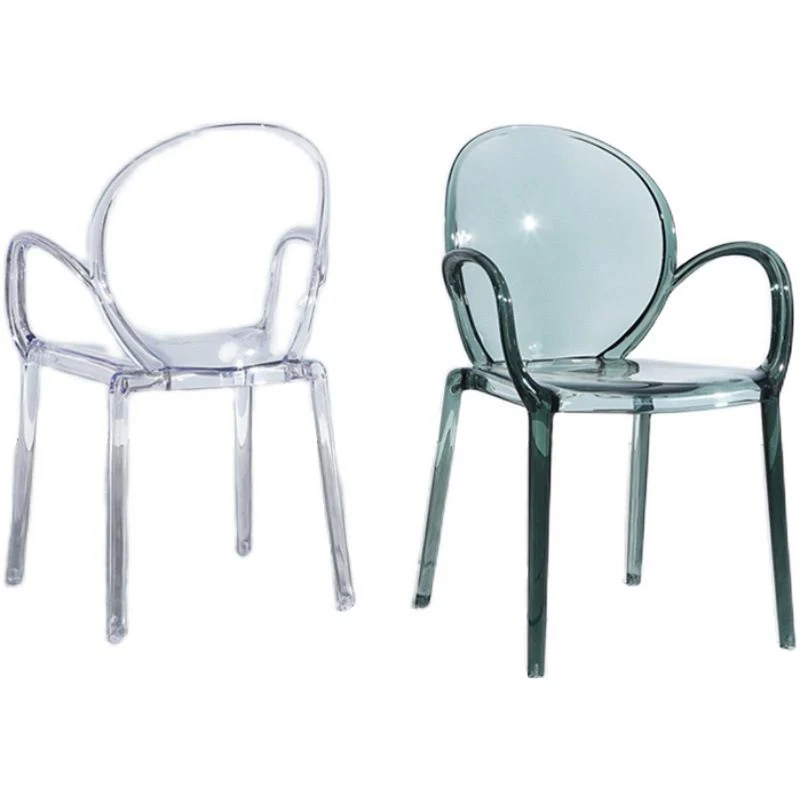 Sedia da pranzo moderna da 34 pollici con schienale plastica solida plastica trasparente per ristorante Clearhalo