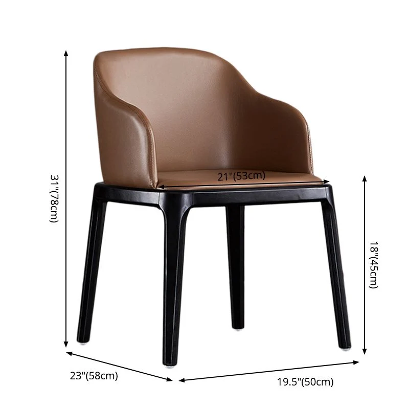 Sedia da pranzo moderna Sedia laterale con schienale massiccio e 4 gambe legno per uso domestico Clearhalo