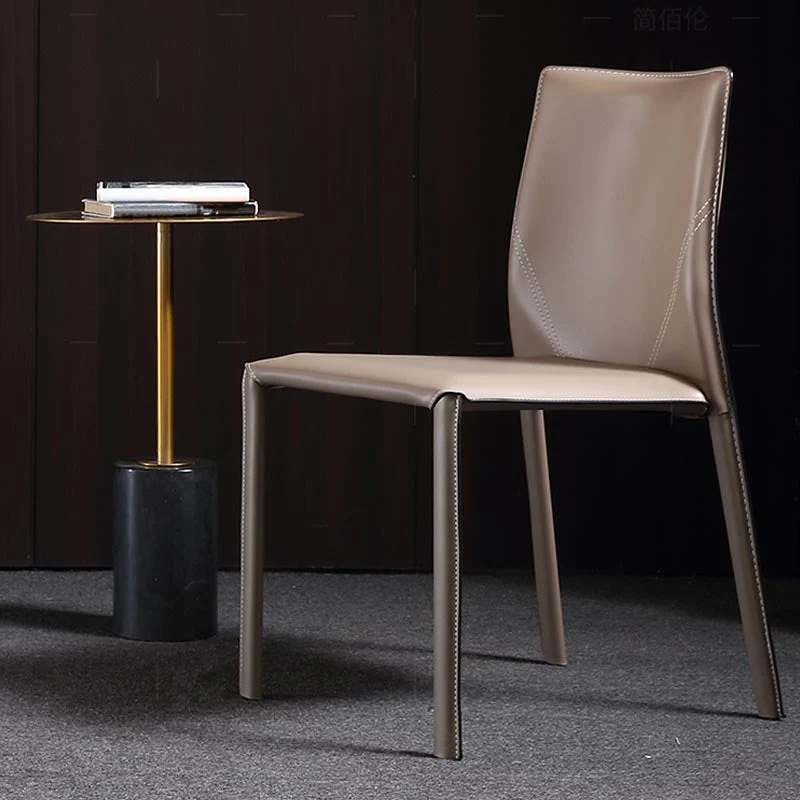 Sedia da pranzo moderna senza braccioli con gambe metallo per cucina Clearhalo