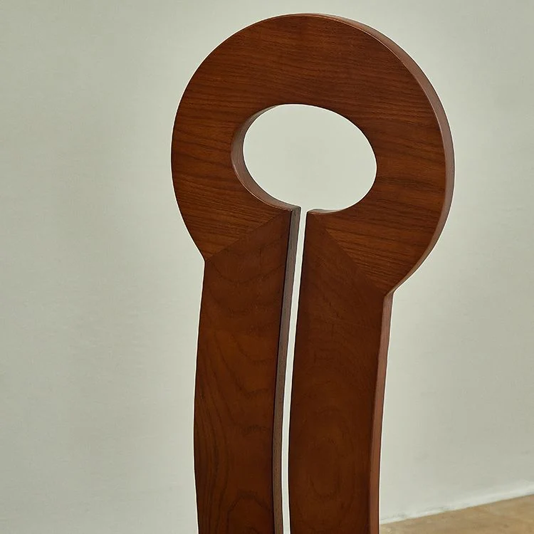 Sedia da pranzo moderna senza braccioli imbottita per la casa legno massello con schienale doghe Clearhalo