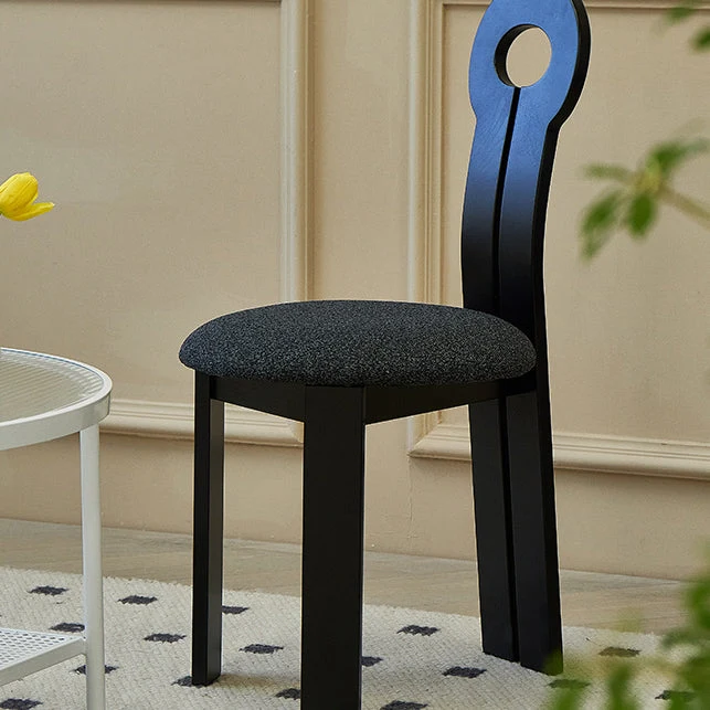 Sedia da pranzo moderna senza braccioli imbottita per la casa legno massello con schienale doghe Clearhalo