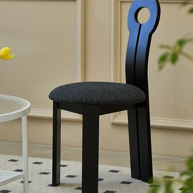 Sedia da pranzo moderna senza braccioli imbottita per la casa legno massello con schienale doghe Clearhalo