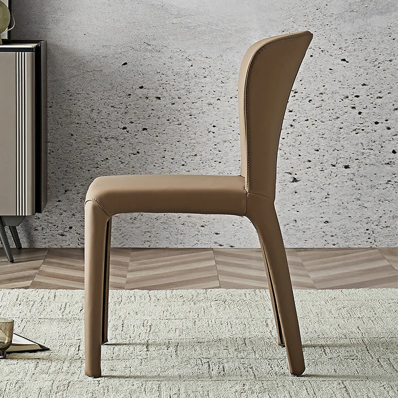 Sedia da pranzo moderna senza braccioli per interni, ecopelle, per la casa Clearhalo