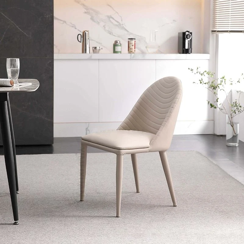Sedia da pranzo moderna senza braccioli per cucina con gambe metallo Clearhalo