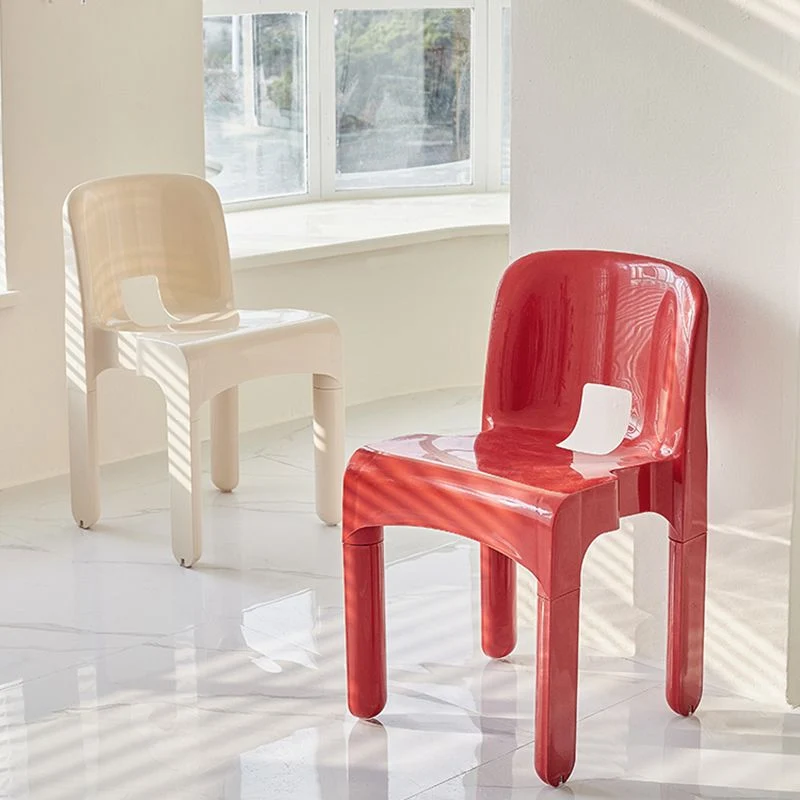 Sedia da pranzo moderna senza braccioli Sedia plastica con lato posteriore aperto per ristorante Clearhalo