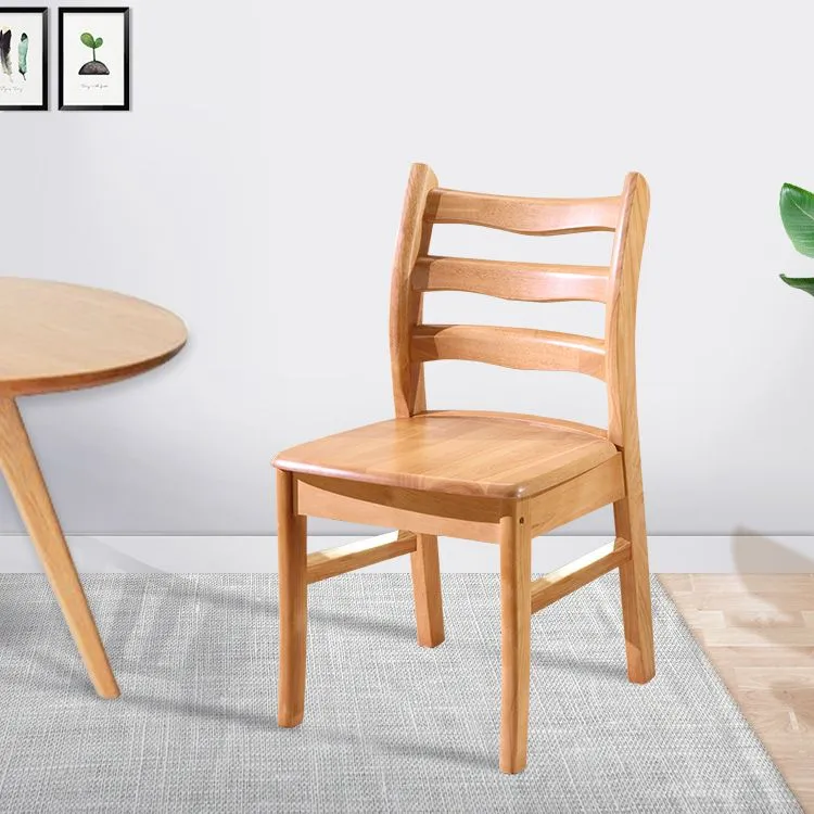 Sedia da pranzo Morden Kitchen Wood Squar Sedia da pranzo impilabile con schienale scaletta Clearhalo
