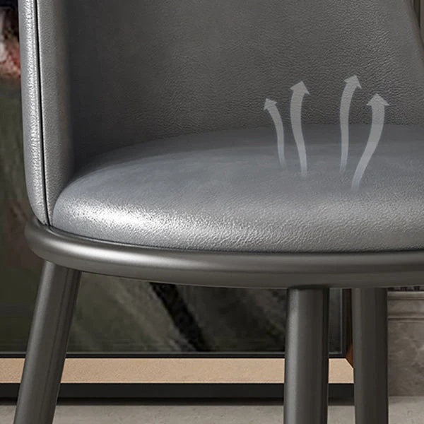 Sedia da pranzo nordica Sedia da pranzo senza braccioli con gambe metallo per la casa Clearhalo