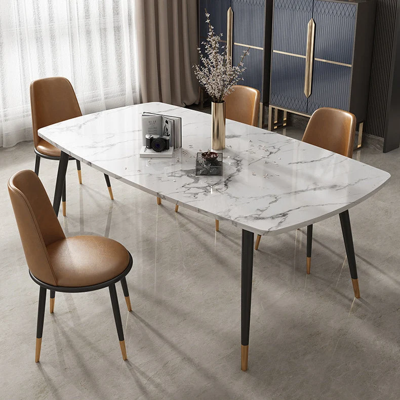 Sedia da pranzo nordica Sedia da pranzo senza braccioli con gambe metallo per la casa Clearhalo